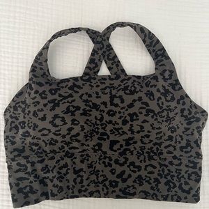 Athleta Leopard Print Actualize Longline Bra